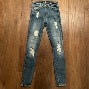 7 for all man kind ankle skinny jeans